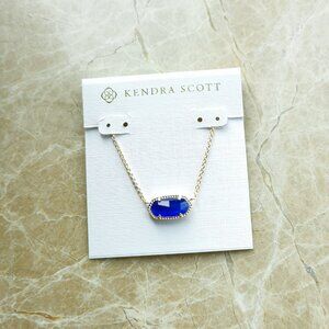 NEW Kendra Scott Gold Cobalt Cat's Eye Elisa Necklace